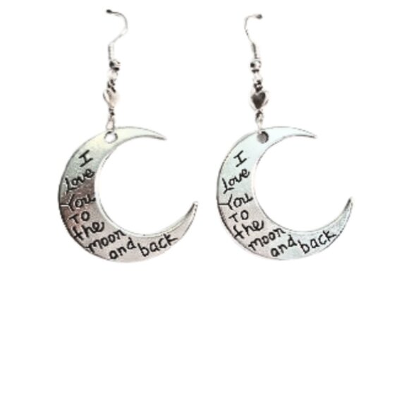 I LOVE YOU TO THE MOON AND BACK EARRINGS - Picture 5 of 6